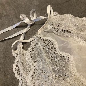 La Senza White and Silver Teddy Lingerie